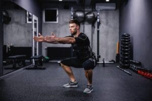 Leg,Burning,Exercise,,Using,New,Ems,Technology.,A,Young,Attractive