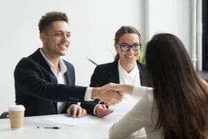 Smiling,Hr,Manager,And,Hired,Female,Applicant,Won,Job,Interview