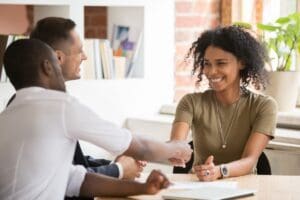 Happy,Female,African,Vacancy,Candidate,Shaking,Hand,Of,Hr,Recruiting