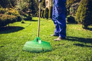 Raking,Grass,With,Rakes.,The,Concept,Of,Caring,For,The