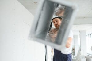Industrial,Theme.,Warehouse,Heating,And,Cooling,System,Installation,By,Professional