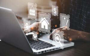 Businessman,Using,A,Computer,For,Property,Sales,Listings,,Realtor,Agency