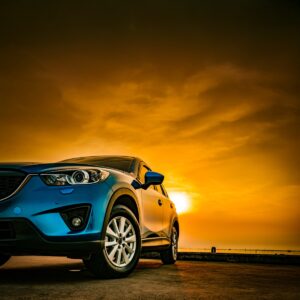 Blue,Compact,Suv,Car,With,Sport,And,Modern,Design,Parked